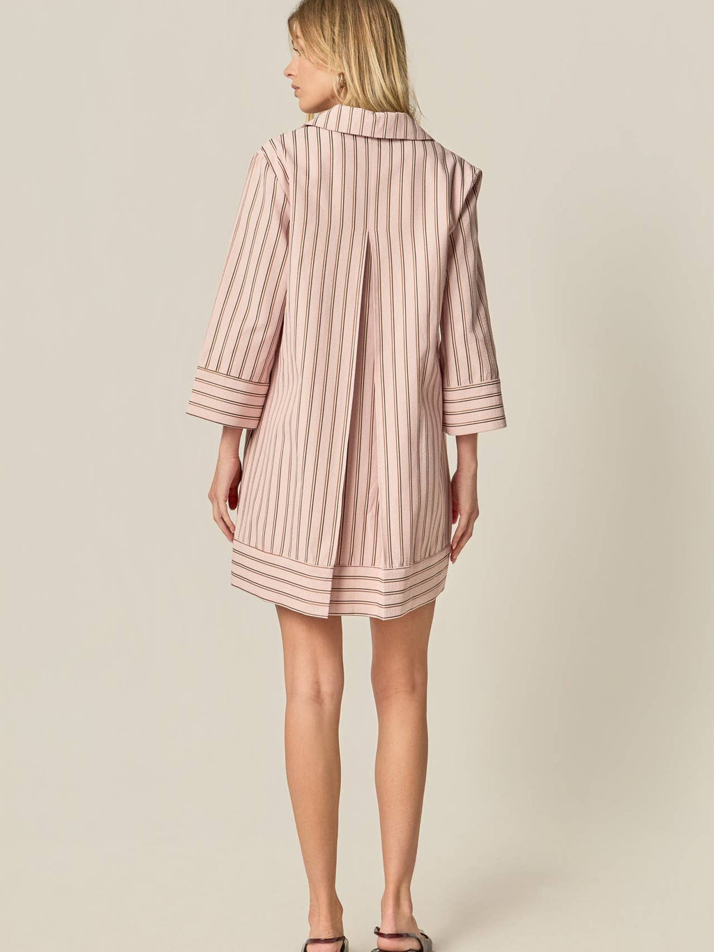English Factory Stripe Collared Mini Dress