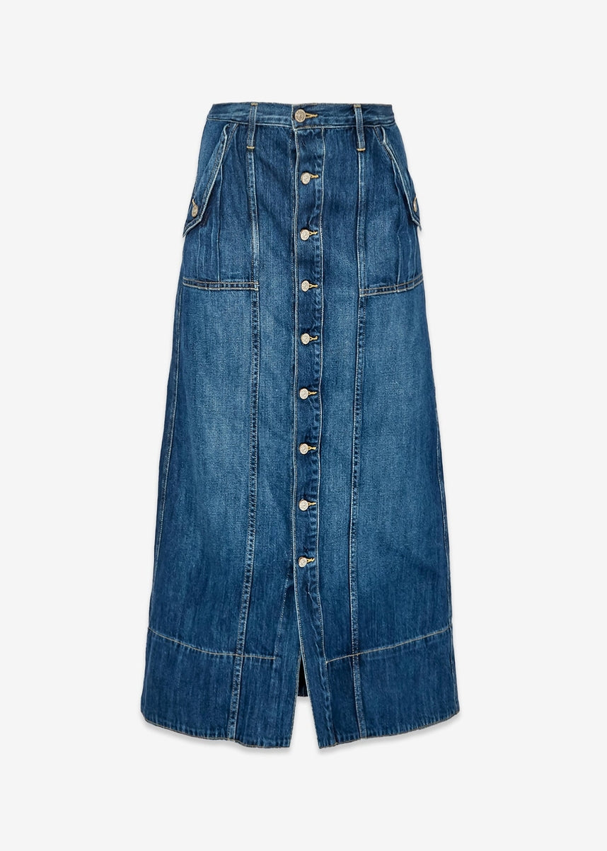 Rachel Utility Maxi Skirt - Button Detail