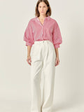 English Factory Harper Balloon Sleeve Striped Shirt