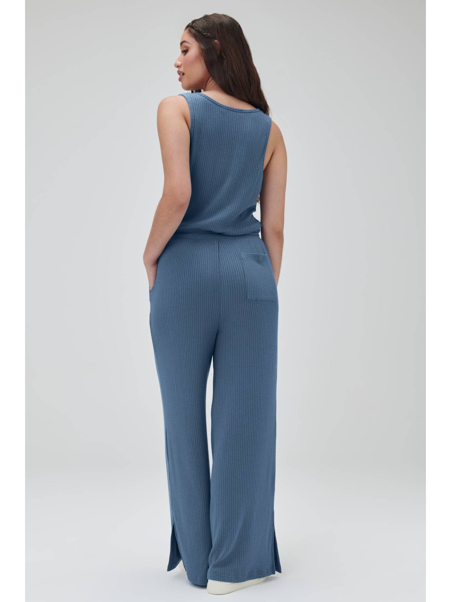 Spiritual Gangster Ballet Rib Wide Leg Perfect Jumpsuit