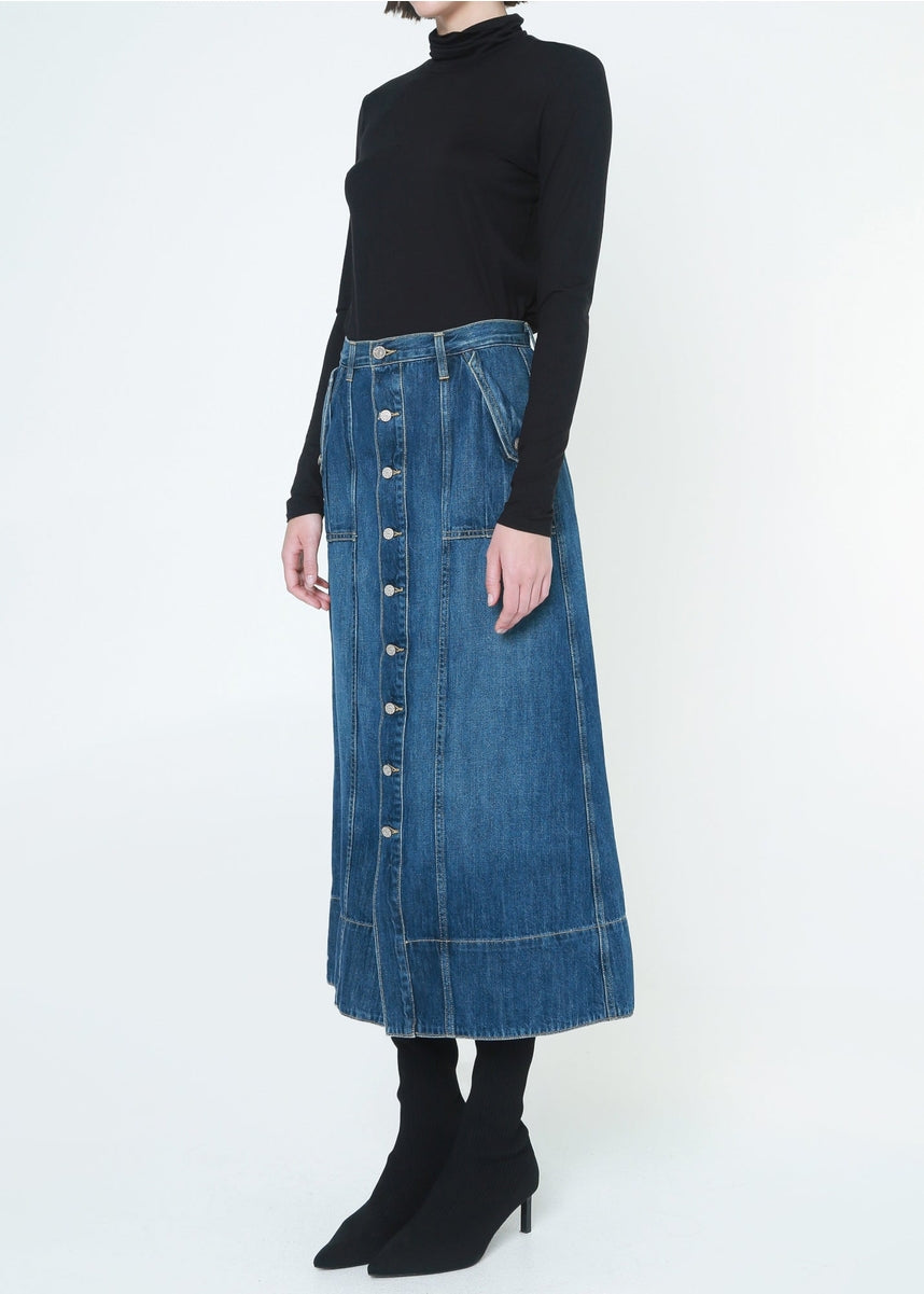 Rachel Utility Maxi Skirt - Button Detail