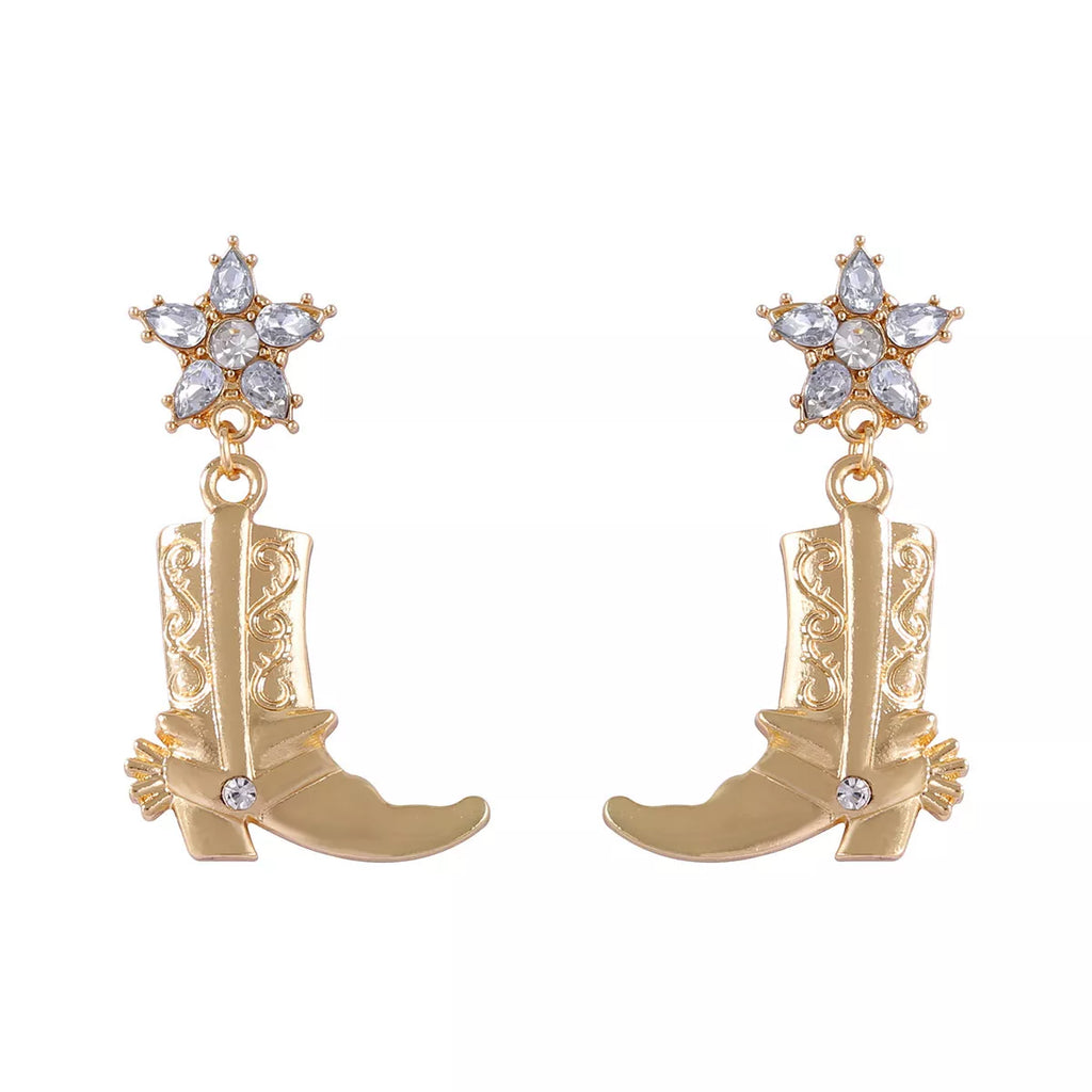 Western Style Boot Dangle Earrings