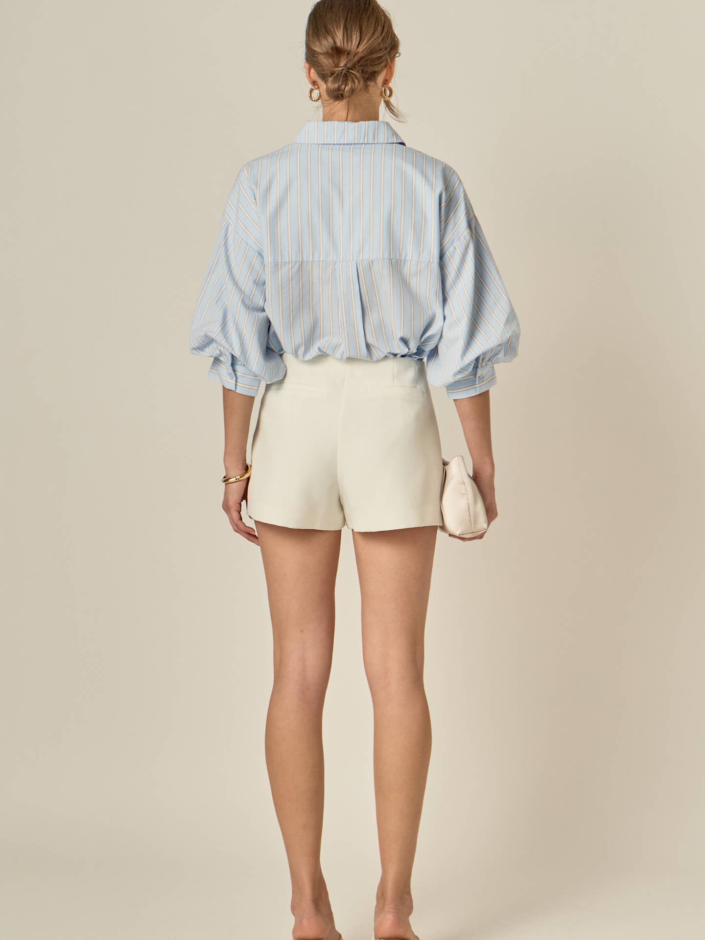 Striped Volume Sleeve Shirt