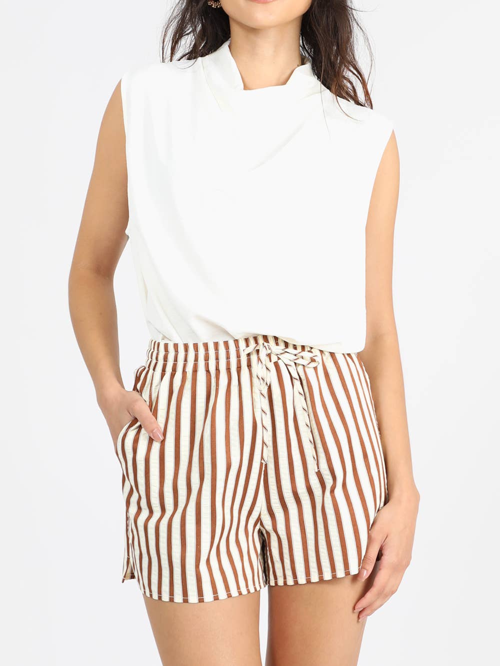 Graham Stripe Pull Up Shorts