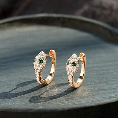 Gold huggie snake earrings