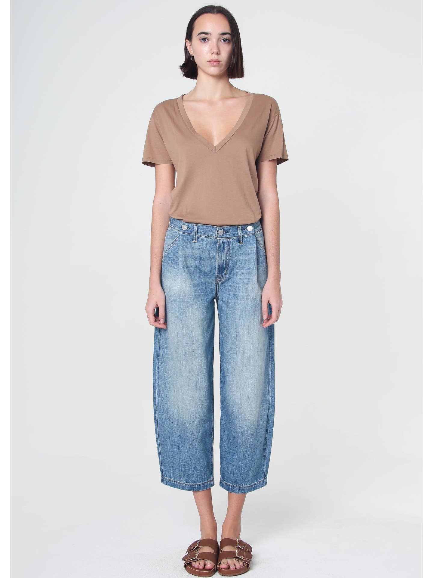 Adeline Cropped Barrel Jean- Fargo