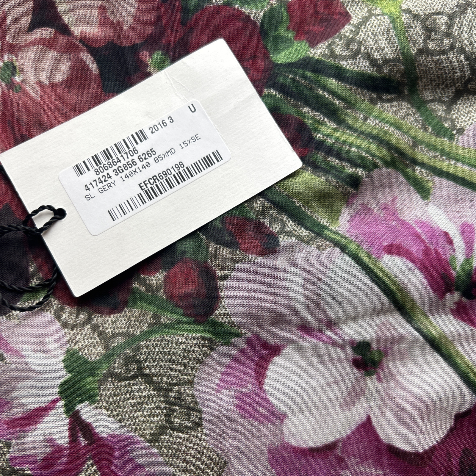 Vintage Gucci Blooms Pink Silk Scarf Coffee Run Keychain Bag