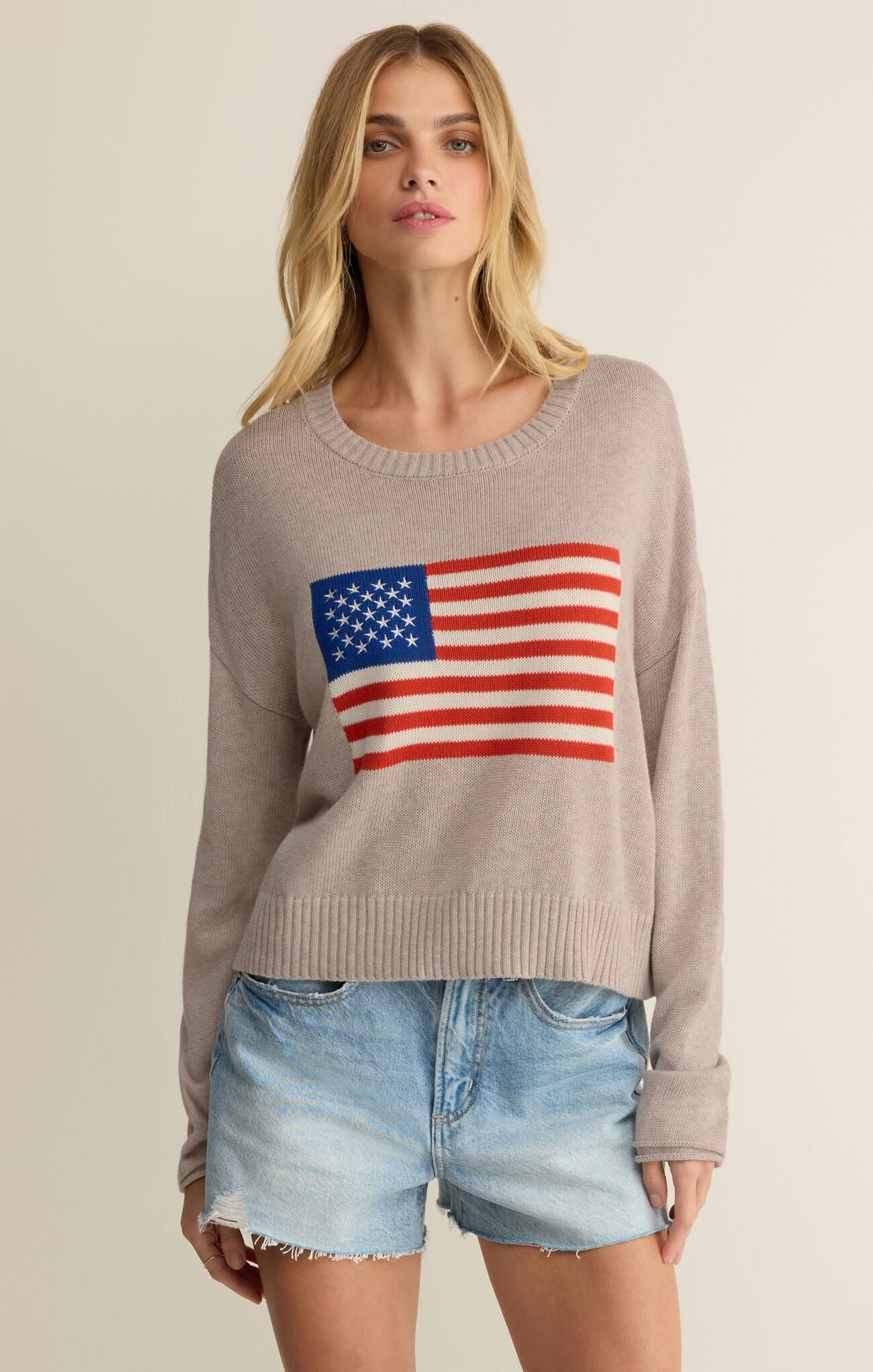 Z Supply - Sienna Patriot Sweater, Natural Heather
