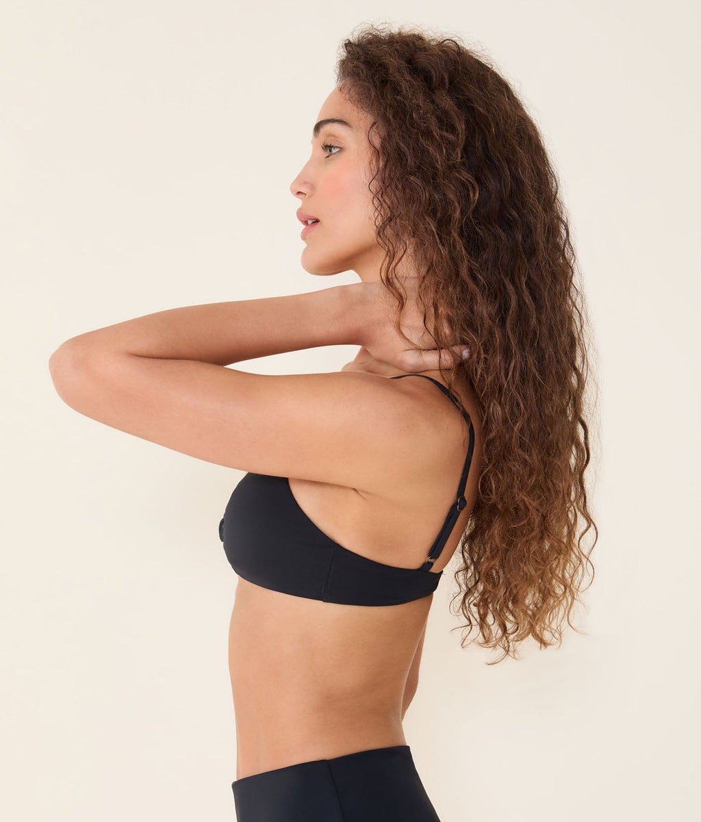 The Santorini Bikini Top - Eco Nylon - Black