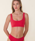 The Ventura Bikini Top - Flat - Cherry Red