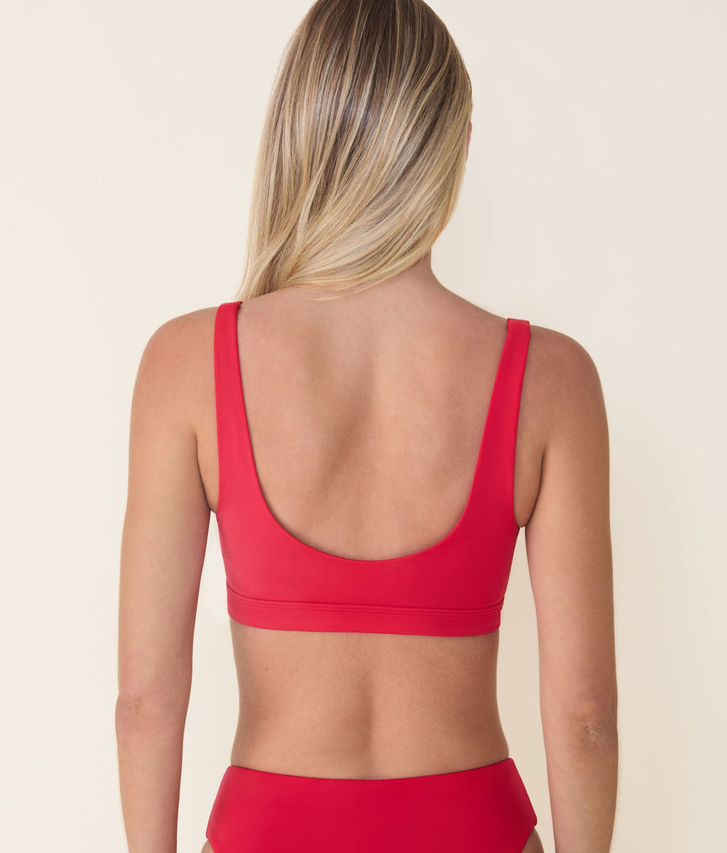 The Ventura Bikini Top - Flat - Cherry Red