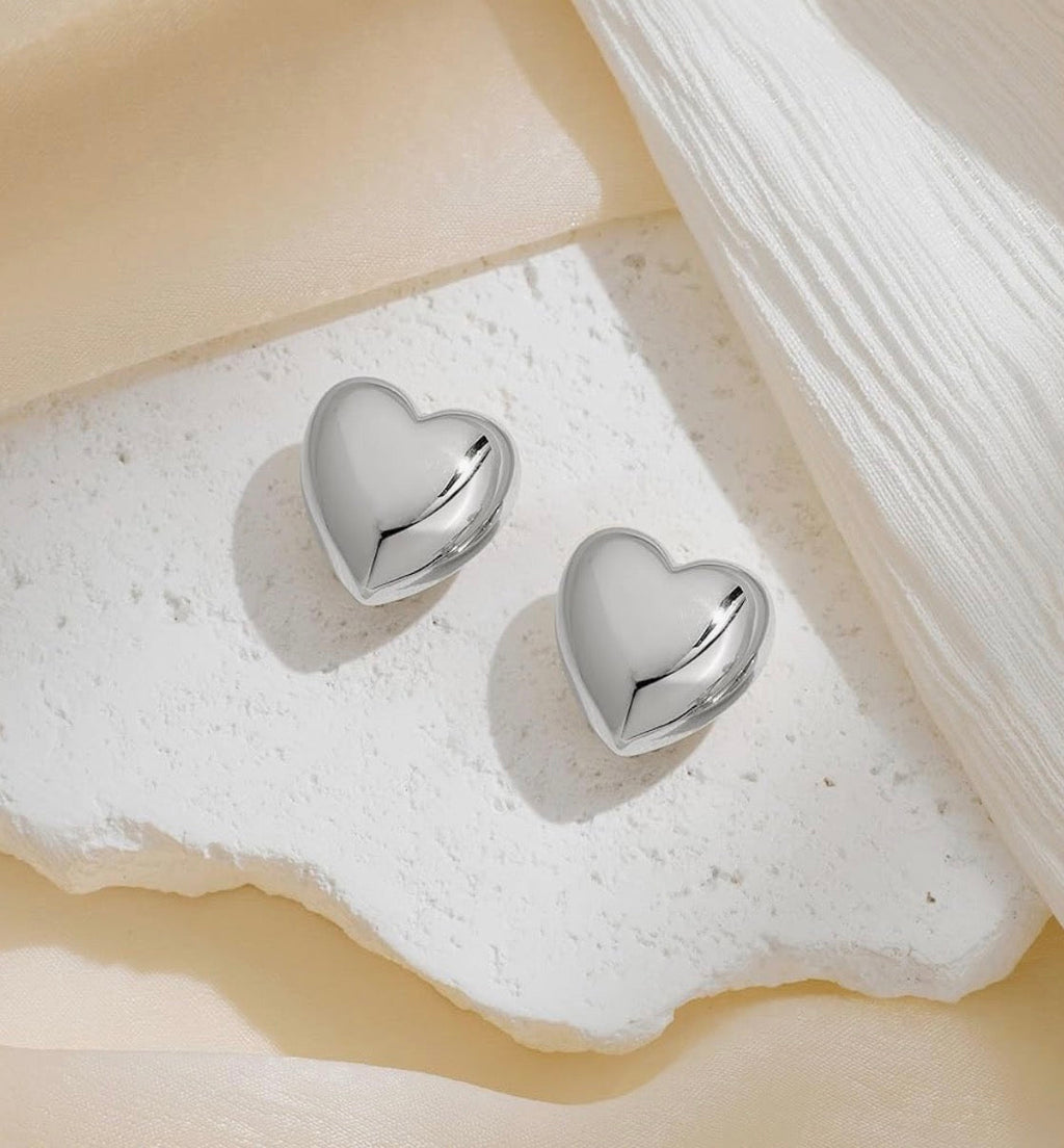 Heart Stud Earrings - Large
