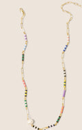 Clare V Le Stripe Pearl Necklace