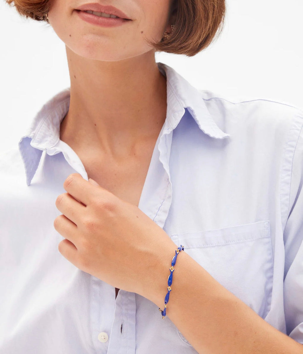 Clare V Enamel Sardine Bracelet