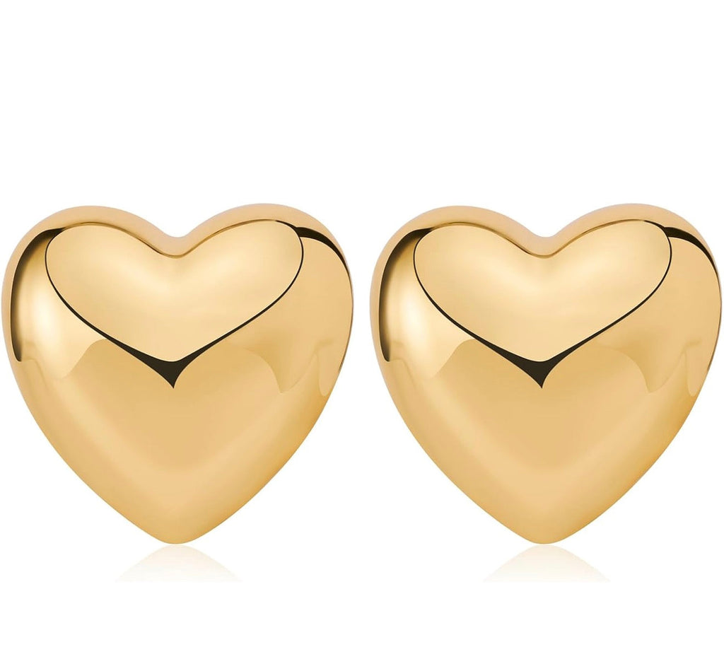 Heart Stud Earrings - Large
