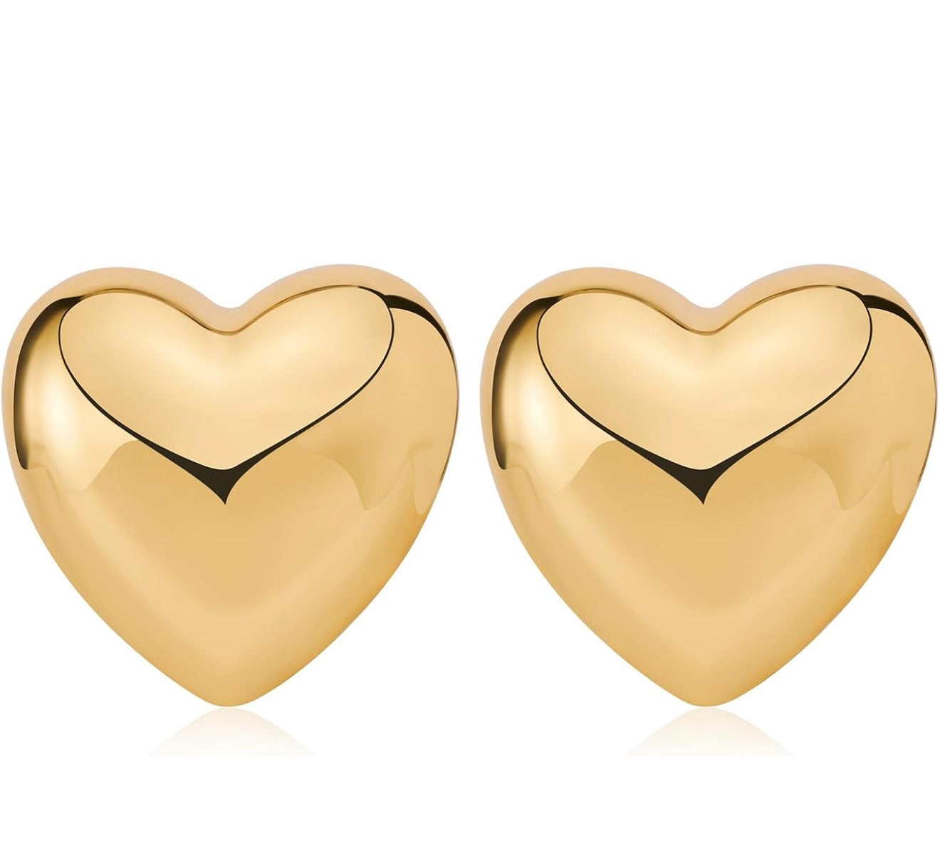 Heart Stud Earrings - Large