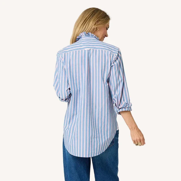 Kerri Rosenthal Mia Ruffle Stripe Shirt - Multi