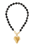 Lennon Gemstone Open Clasp Heart Necklace