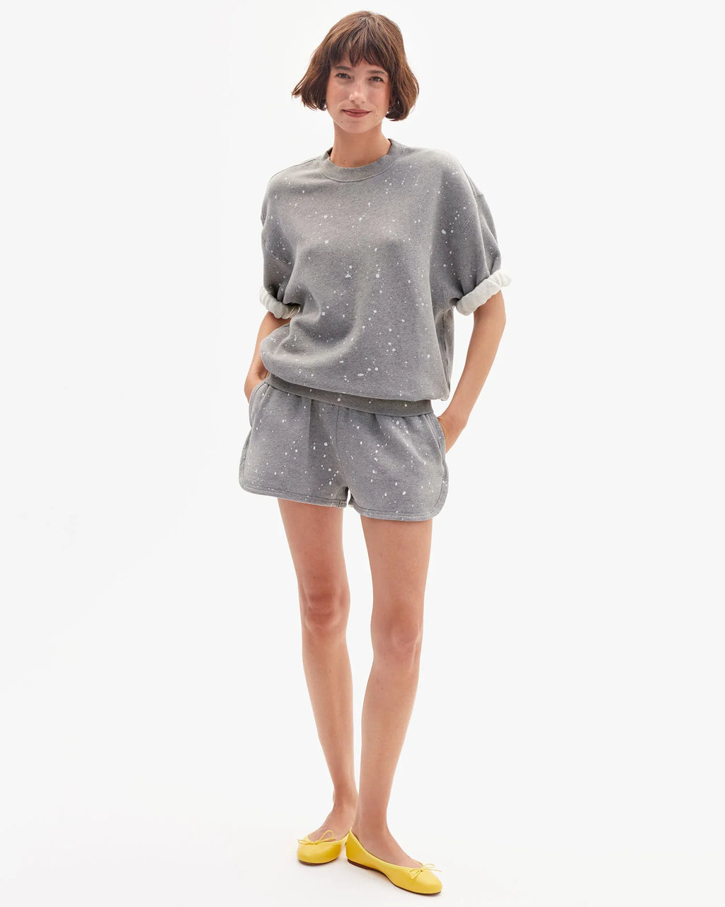 Clare V Short Sleeve Oversized Sweatshirt