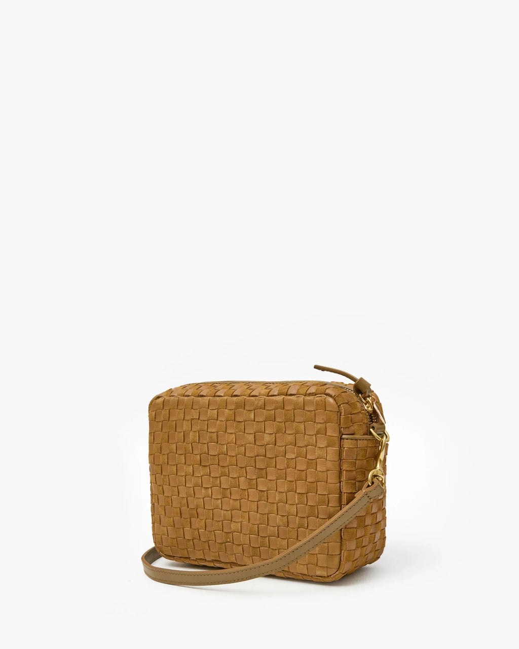 Clare V Midi Sac - Leather & Suede Woven Checker