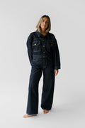 Nelle Atelier Petite Boxy Cropped Jacket - The Miri Jacket in Indigo