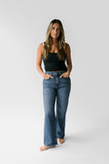 Nelle Atelier Petite High-Rise Relaxed Straight Leg Jean - The Maddy in Sapphire