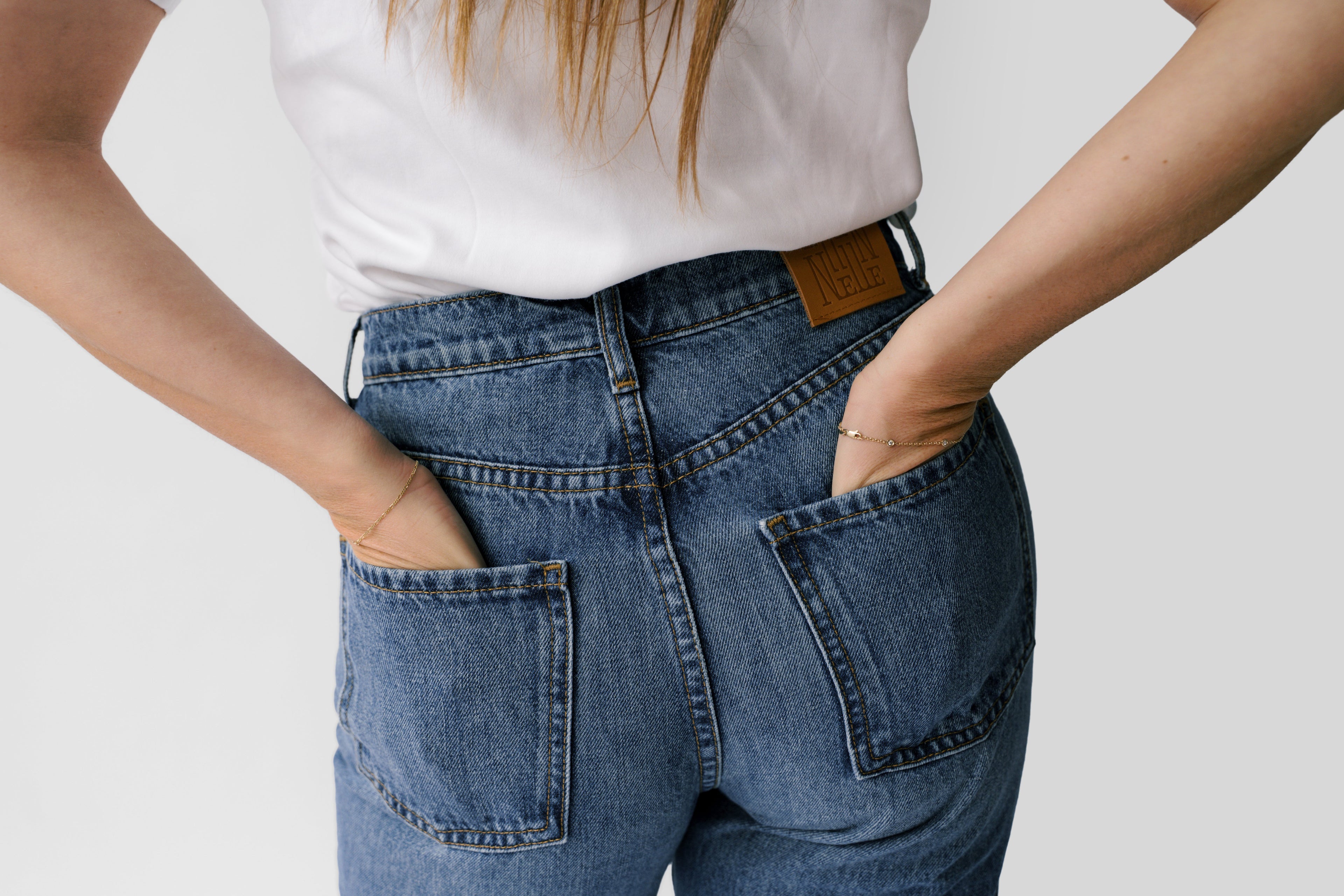 Nelle Atelier Petite High-Rise Relaxed Straight Leg Jean - The Maddy in Sapphire