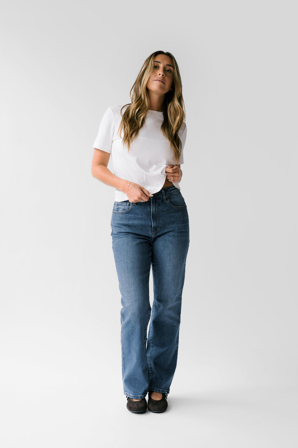 Nelle Atelier Petite High-Rise Stovepipe Jean - The Kate in Sapphire