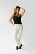 Nelle Atelier Petite High-Rise Stovepipe Jean - The Kate in Pearl