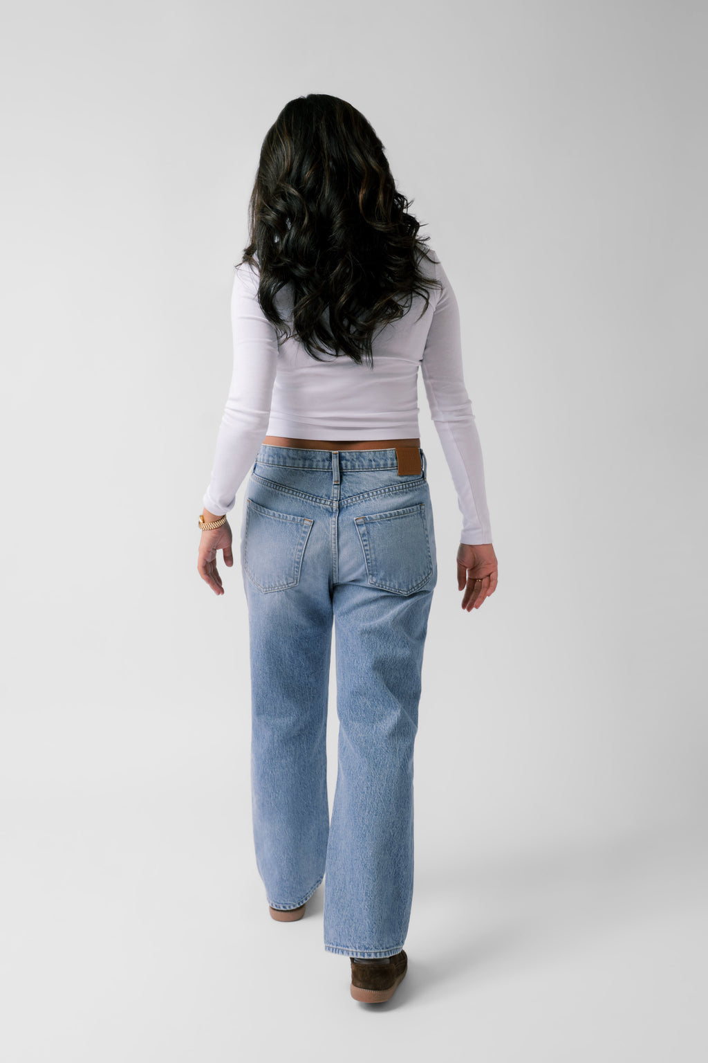 Nelle Atelier Petite Mid-Rise Boyfriend Jean - The Claire Vintage in Sky