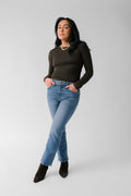 Nelle Atelier Petite Cropped Straight Jean - The Gabi in Royal