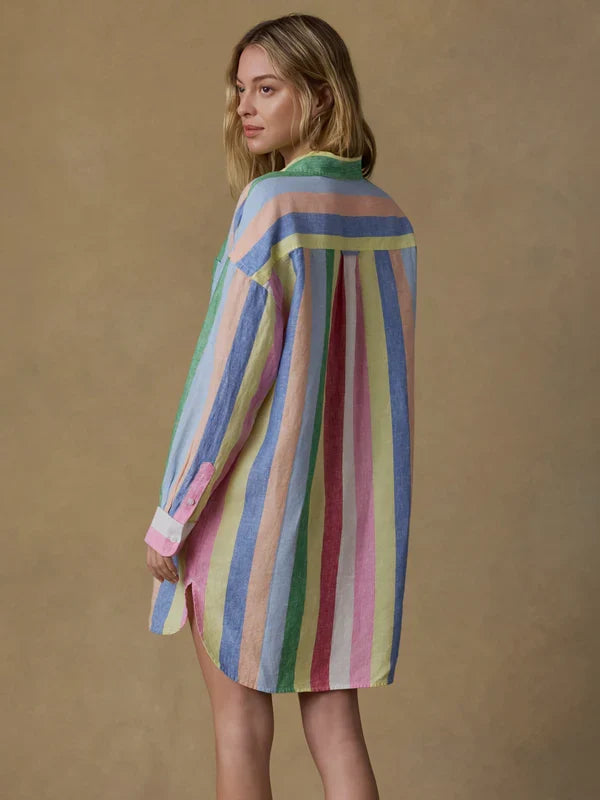 Faherty Laguna Linen Mini Shirtdress