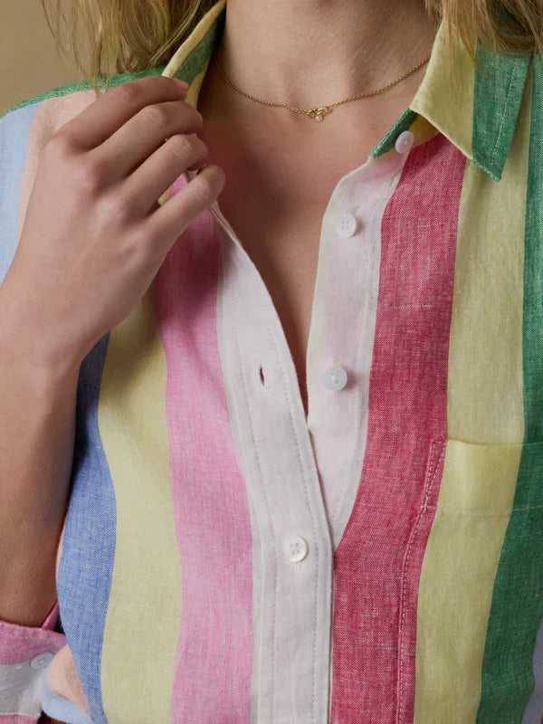Faherty Laguna Linen Mini Shirtdress