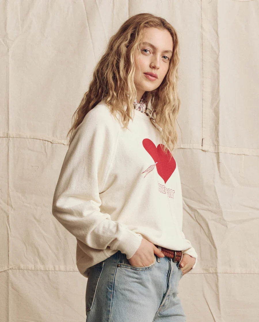 The Great. College Sweatshirt w/ Heart Graphic