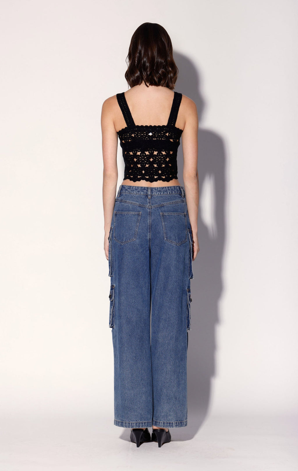 Beverly Tank Top, Dot Crochet Black / Final Sale
