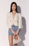 Charlene Top, Yellow Bouquet / Final Sale