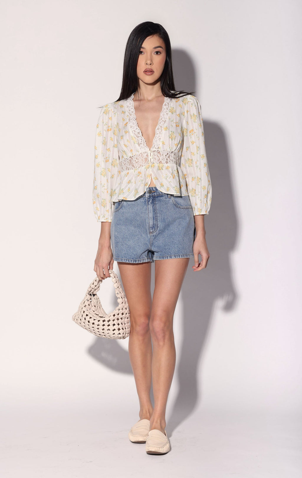 Charlene Top, Yellow Bouquet / Final Sale