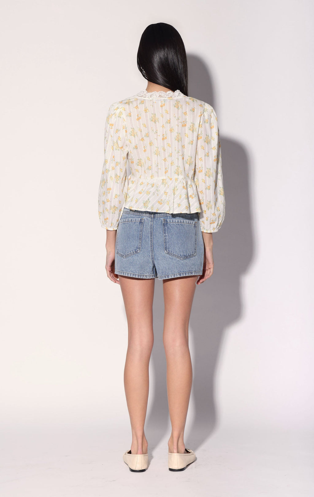 Charlene Top, Yellow Bouquet / Final Sale