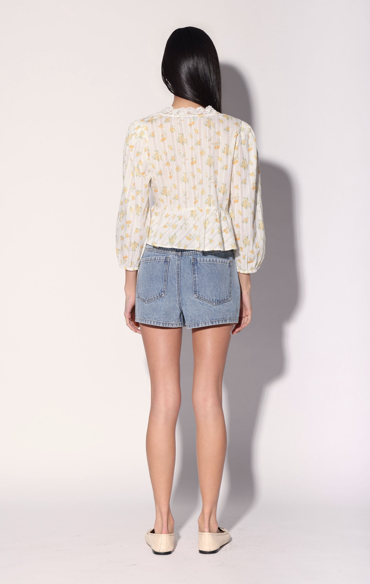 Charlene Top, Yellow Bouquet / Final Sale