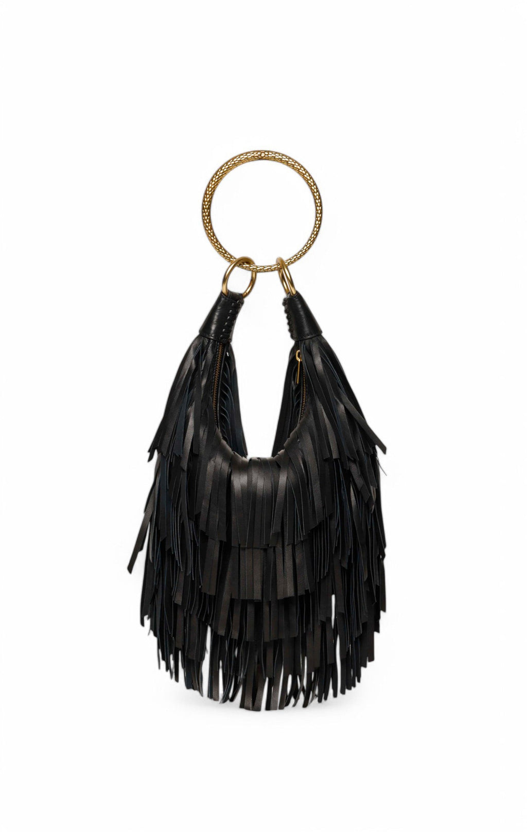 Freya Fringe Mini Hobo, Black / FINAL SALE