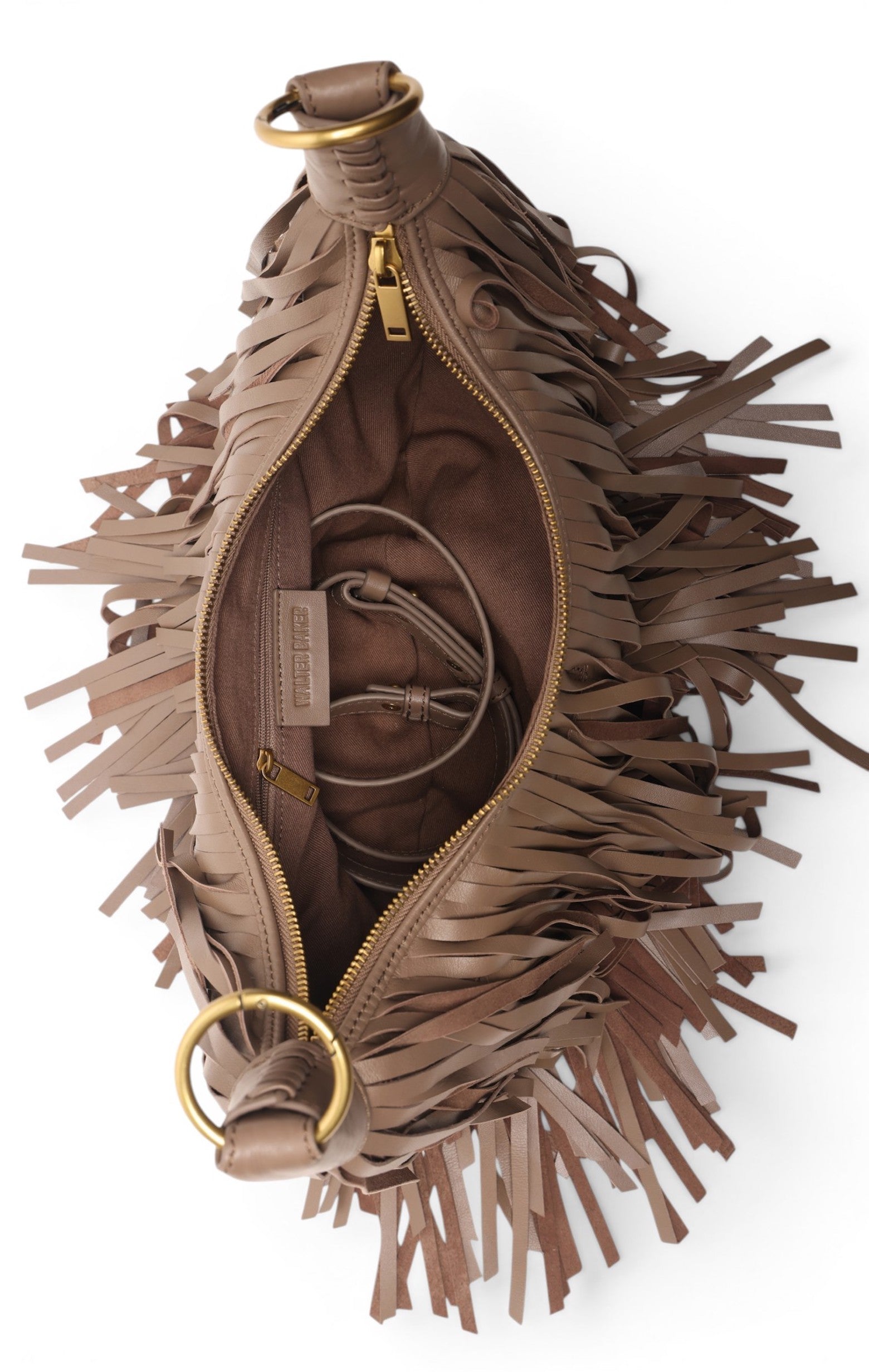 Freya Fringe Mini Hobo, Cedar / FINAL SALE