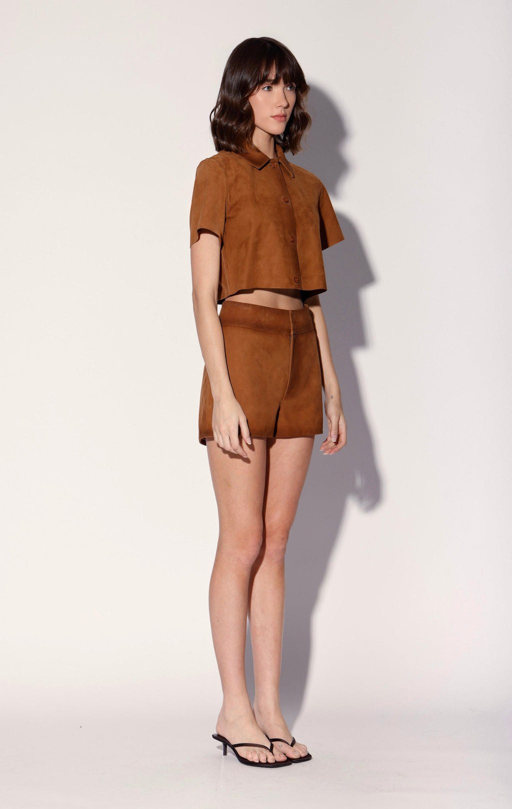 Kendra Short, Oak Suede - Leather / Final Sale