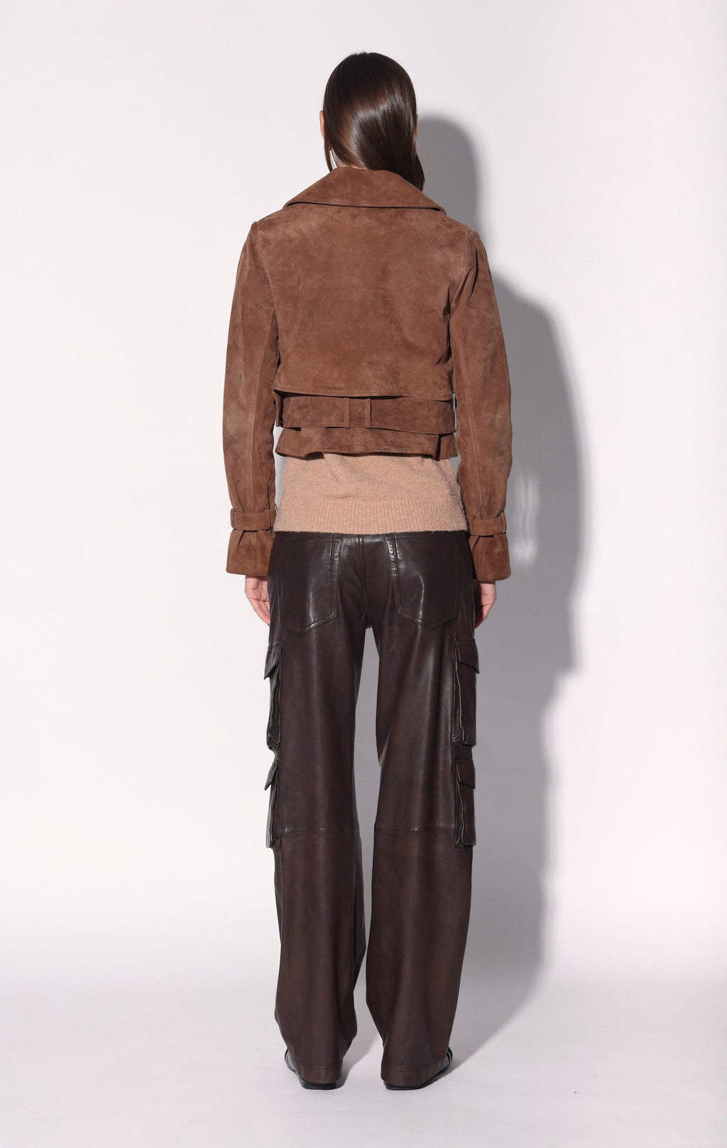 Rexa Short Trench, Chestnut Suede - Leather
