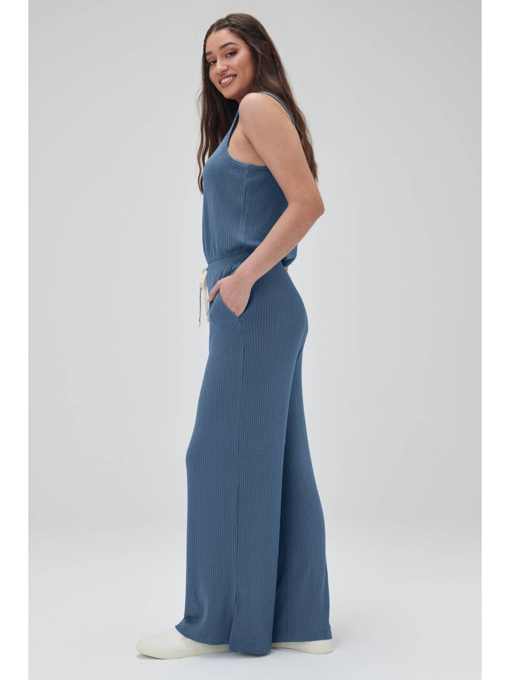Spiritual Gangster Ballet Rib Wide Leg Perfect Jumpsuit