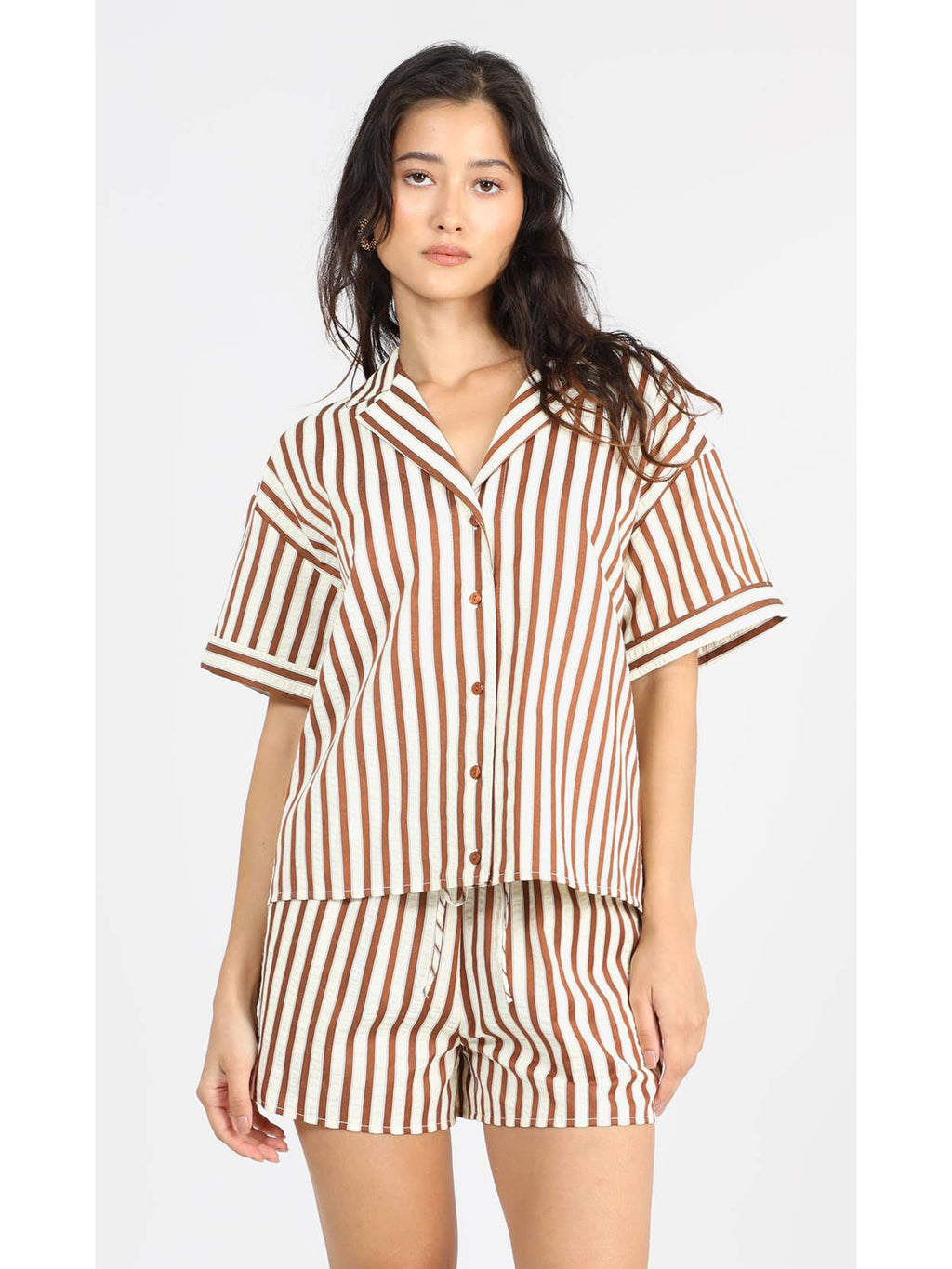 Graham Stripe Pull Up Shorts