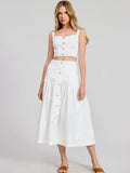 Nice Button Detail Midi Skirt