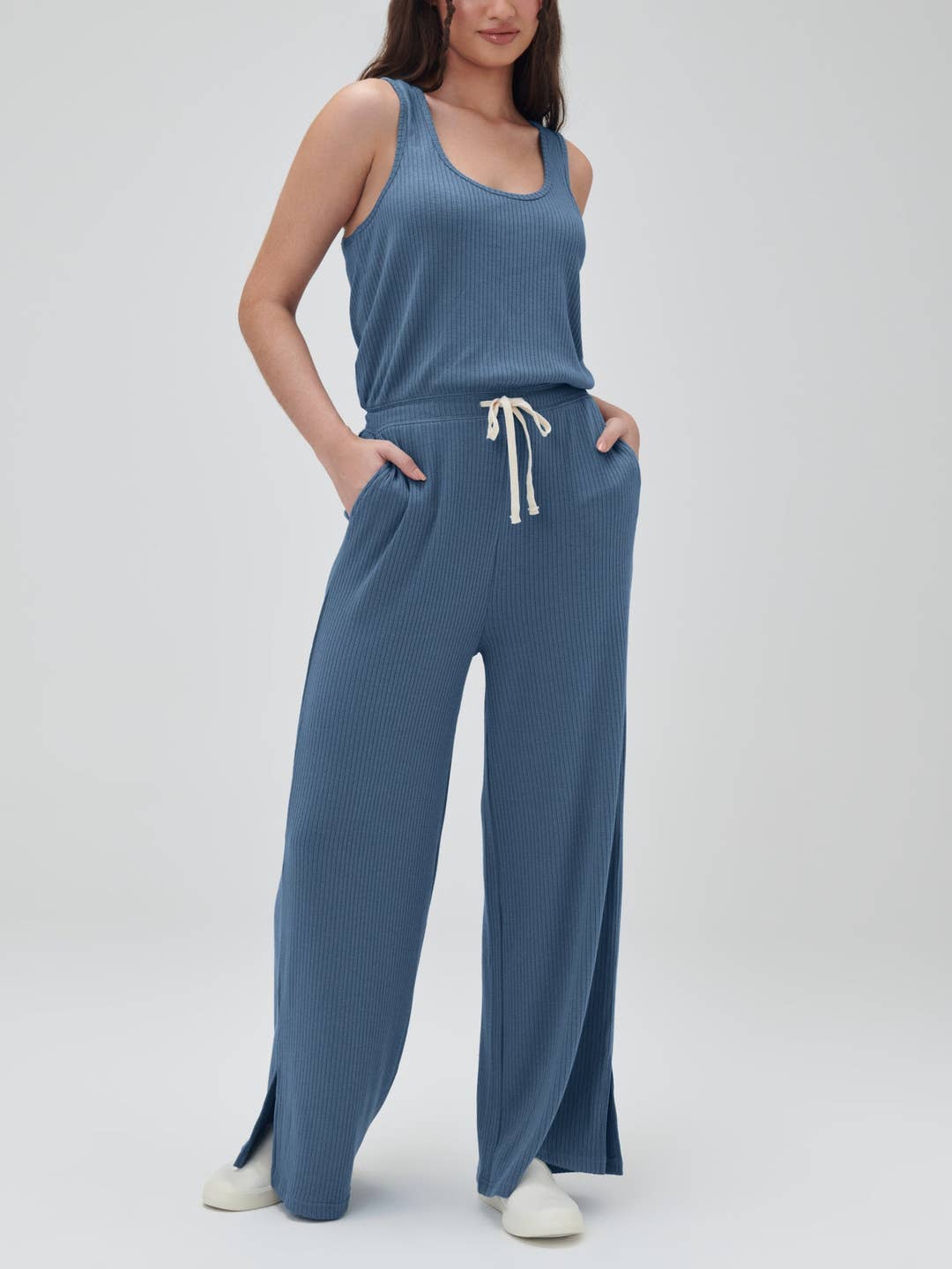 Spiritual Gangster Ballet Rib Wide Leg Perfect Jumpsuit