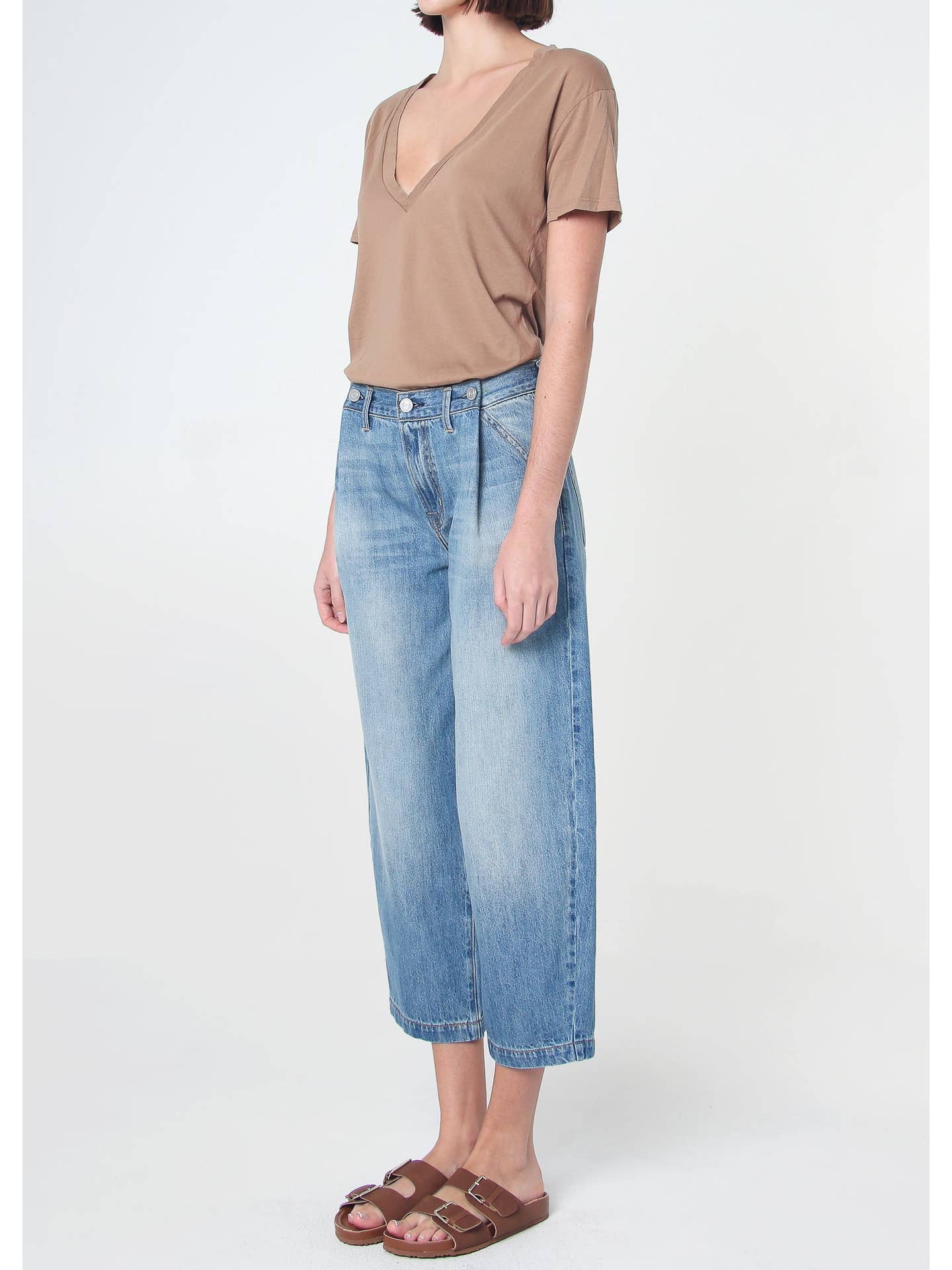Adeline Cropped Barrel Jean- Fargo