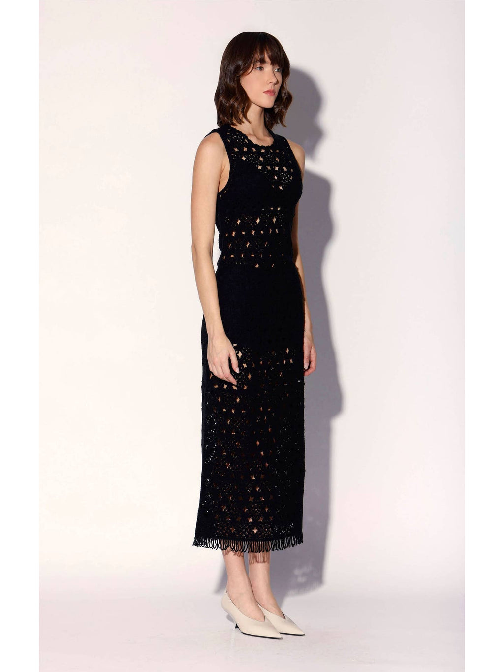 Walter Baker Brianna Dress, Dot Crochet Black