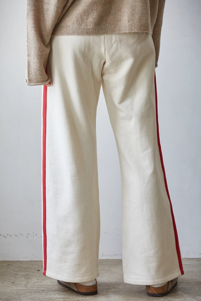 Knit Cotton French Terry Side Contrast Trim Pants